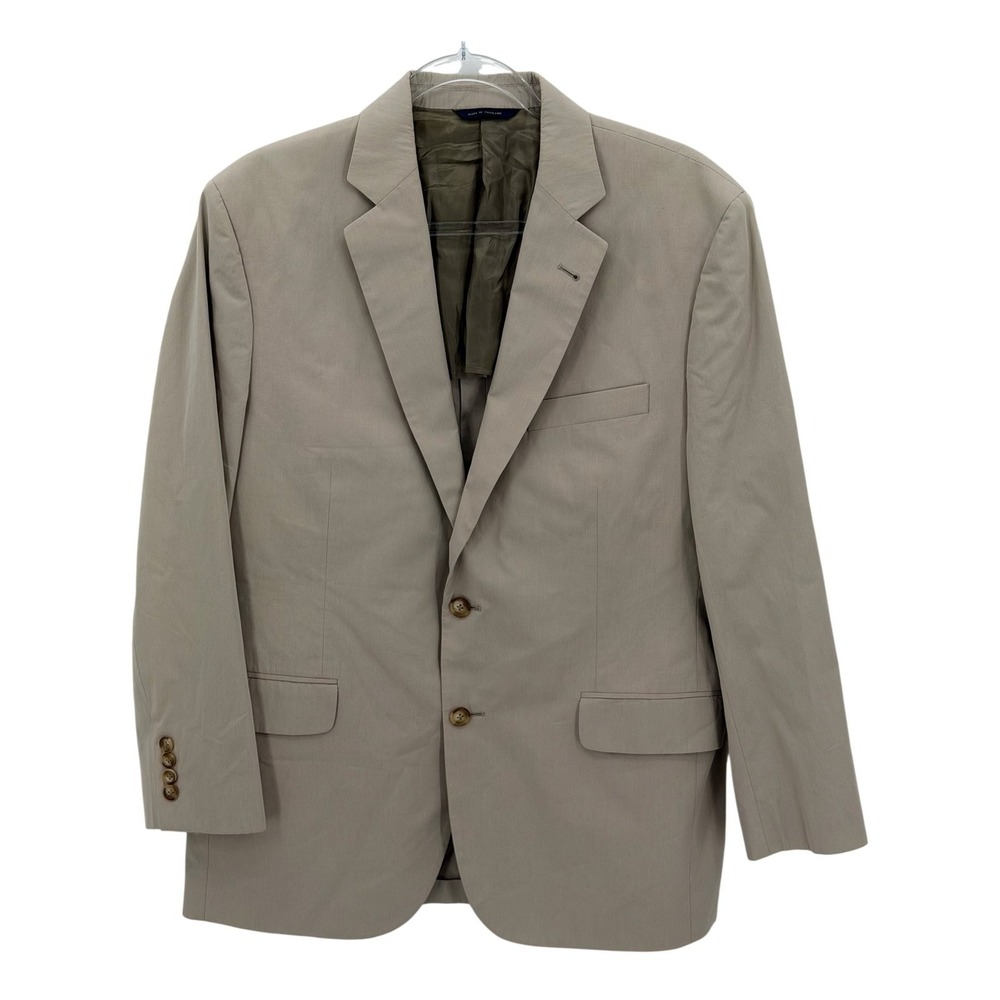 Brooks Brothers Blazer Mens 42R Tan Madison Preppy Classic Neutral Business Work